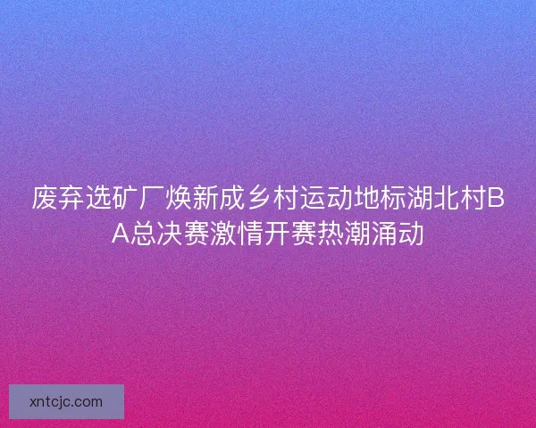 废弃选矿厂焕新成乡村运动地标湖北村BA总决赛激情开赛热潮涌动