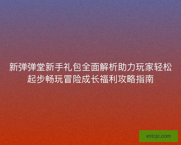 新弹弹堂新手礼包全面解析助力玩家轻松起步畅玩冒险成长福利攻略指南
